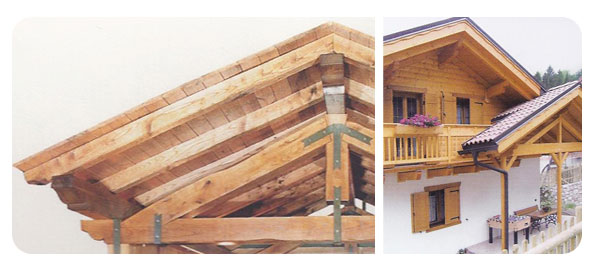 tetto in legno balcone