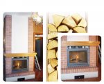 Intubamento camino, collegamento bocchette di ventilazione forzata, rifacimento cappa. Sammardenchia (UD).