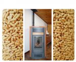 Stufa a pellet in majolica. Installazione in località Pradis Di Sotto PN.