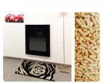 Con collegamento a termosifono e rivestimento semplice a cornice. Installato a Pordenone.